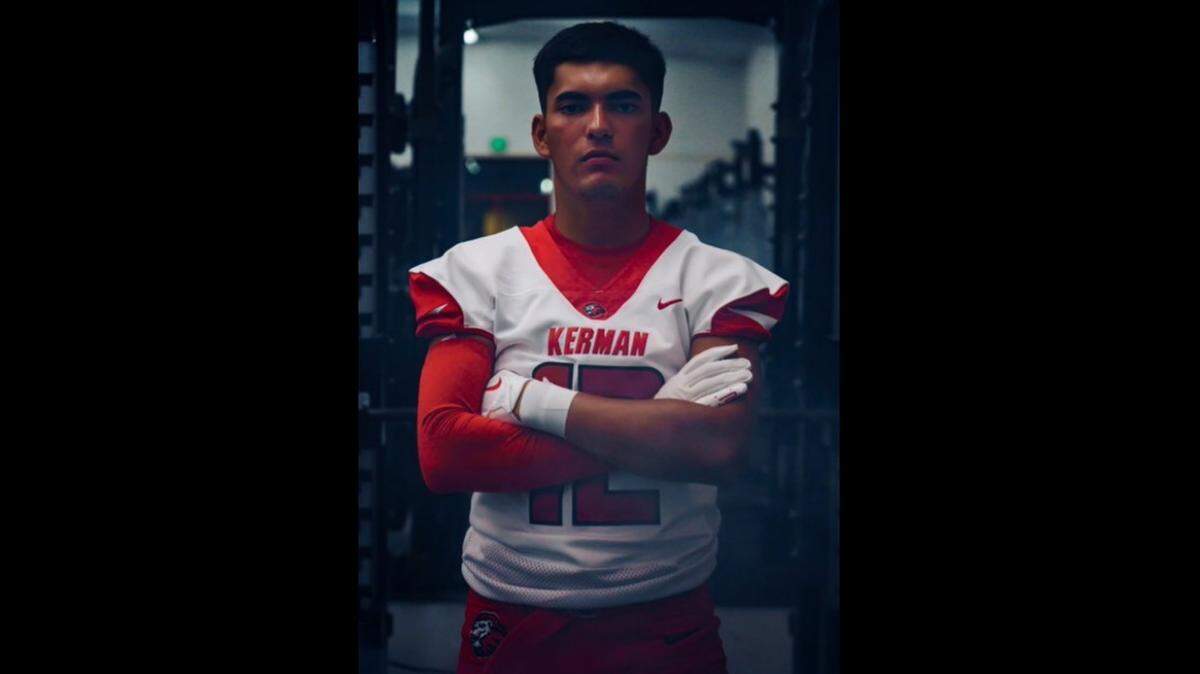 Adam Delgado of Kerman High is The Fresno Bee Player of the Week for Week 4.