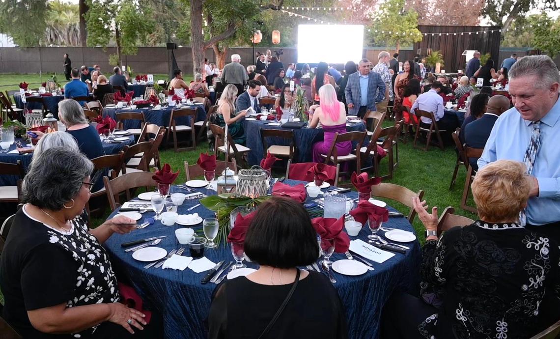 Dinner is served at the State of Education Gala hosted by The Foundation for Fresno Unified Schools at the Fresno Chaffee Zoo Thursday evening, Oct. 6, 2022 in Fresno.
