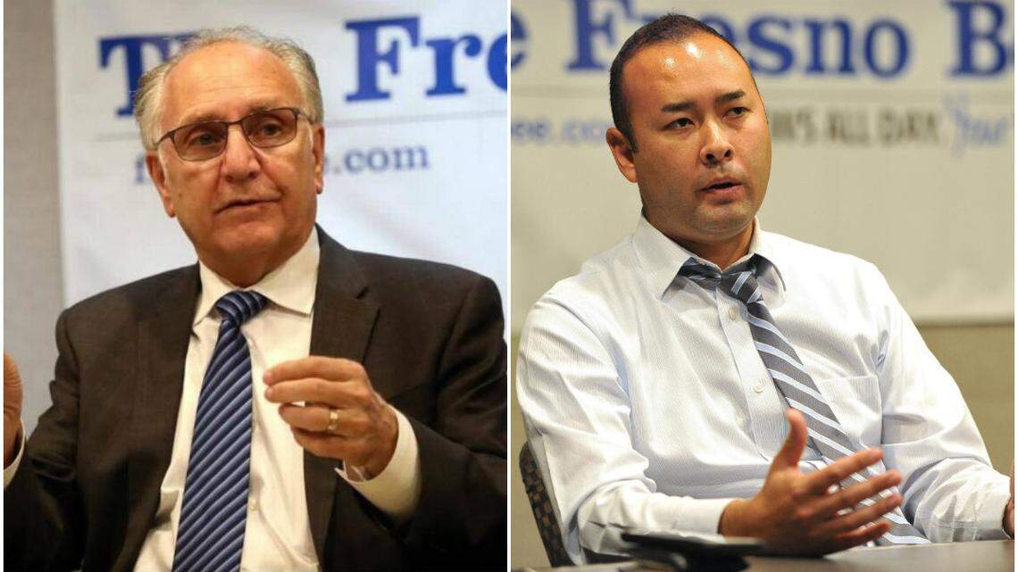 Fresno Mayor Lee Brand, left, is running for re-election in 2020. Fresno County prosecutor Andrew Janz, right, is challenging Brand and launched his campaign this week.