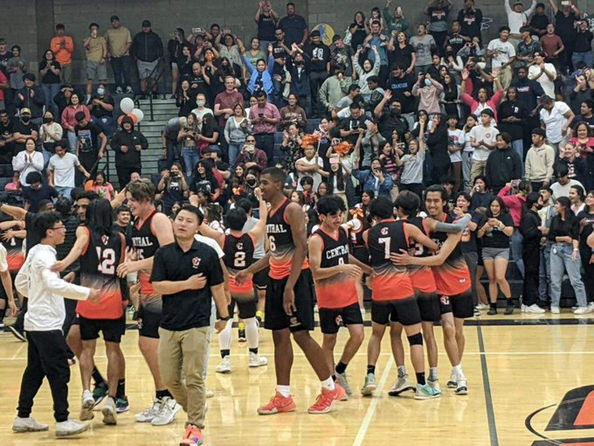 Central High celebrates a Central Section Division II title.