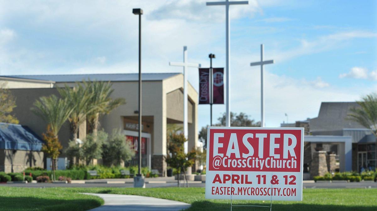 A Fresno church advertised online Easter services in 2020.