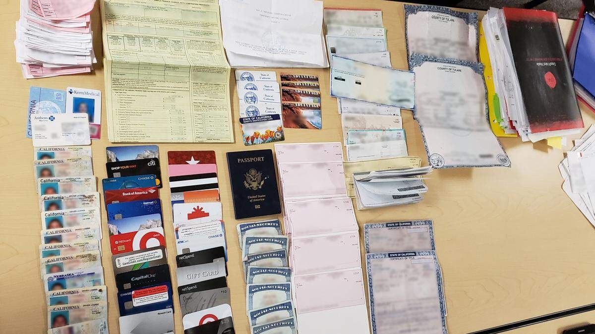A collection of stolen information and identities found in the possession of Jessica Murphy, 27, who was sentenced to 12 years in prison for identity theft.