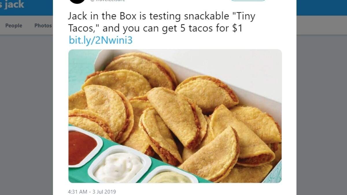 Jack in the Box is testing “tiny tacos” in Fresno, news that has been making the rounds on social media.