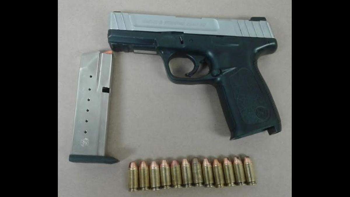 A loaded, .40 caliber handgun reportedly stolen in 2014 was recovered by police Tuesday night.