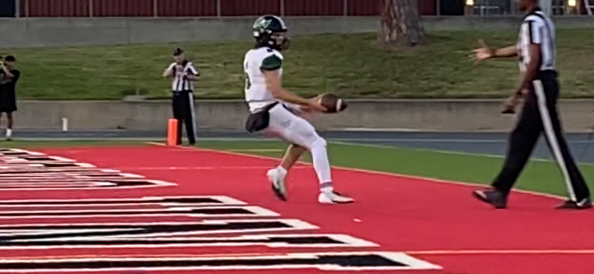 Reedley quarterback Will Bacon scores a touchdown for the Pirates on Thursday, Aug. 22, 2024. The Pirates won 26-7 over Fresno.