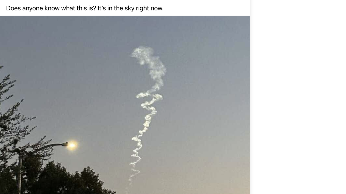 An Alpha rocket launched Thursday evening from Vandenberg Space Force Base, creating a squiggly line from the vapor trail, which was seen in the Fresno, CA sky