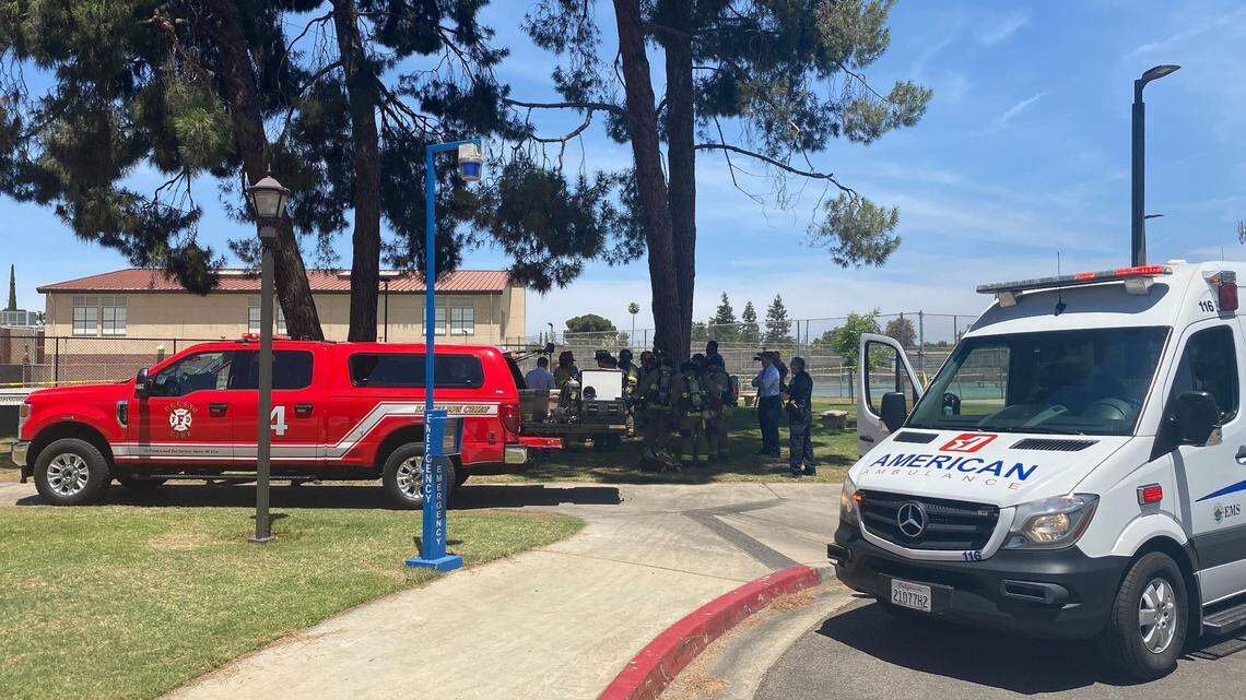 Emergency crews respond to the Fresno City College campus on Thursday, May 19, 2022.