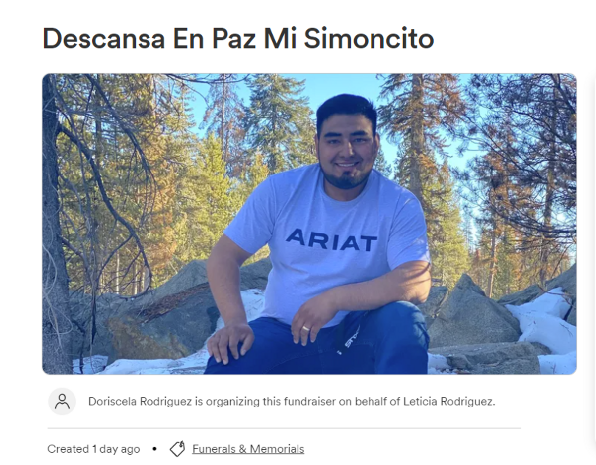 Simon Darío Martínez, de 25 años, fue asesinado y su esposa baleada el domingo 16 de julio de 2023, cuando hombres armados intentaron robarles, dijo la policía de Fresno.