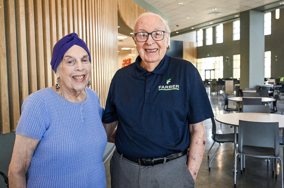 Francine and Murray Farber are photographed in the student union while touring the brand-new Farber Educational Center named in their honor on Monday, Aug. 12, 2024.