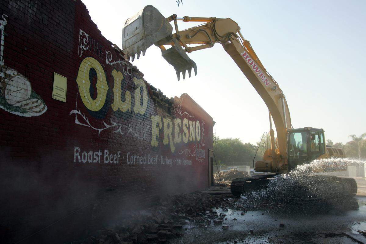 The Historic Old Fresno Hofbrau was demolished on Thursday, July 12, 2007.