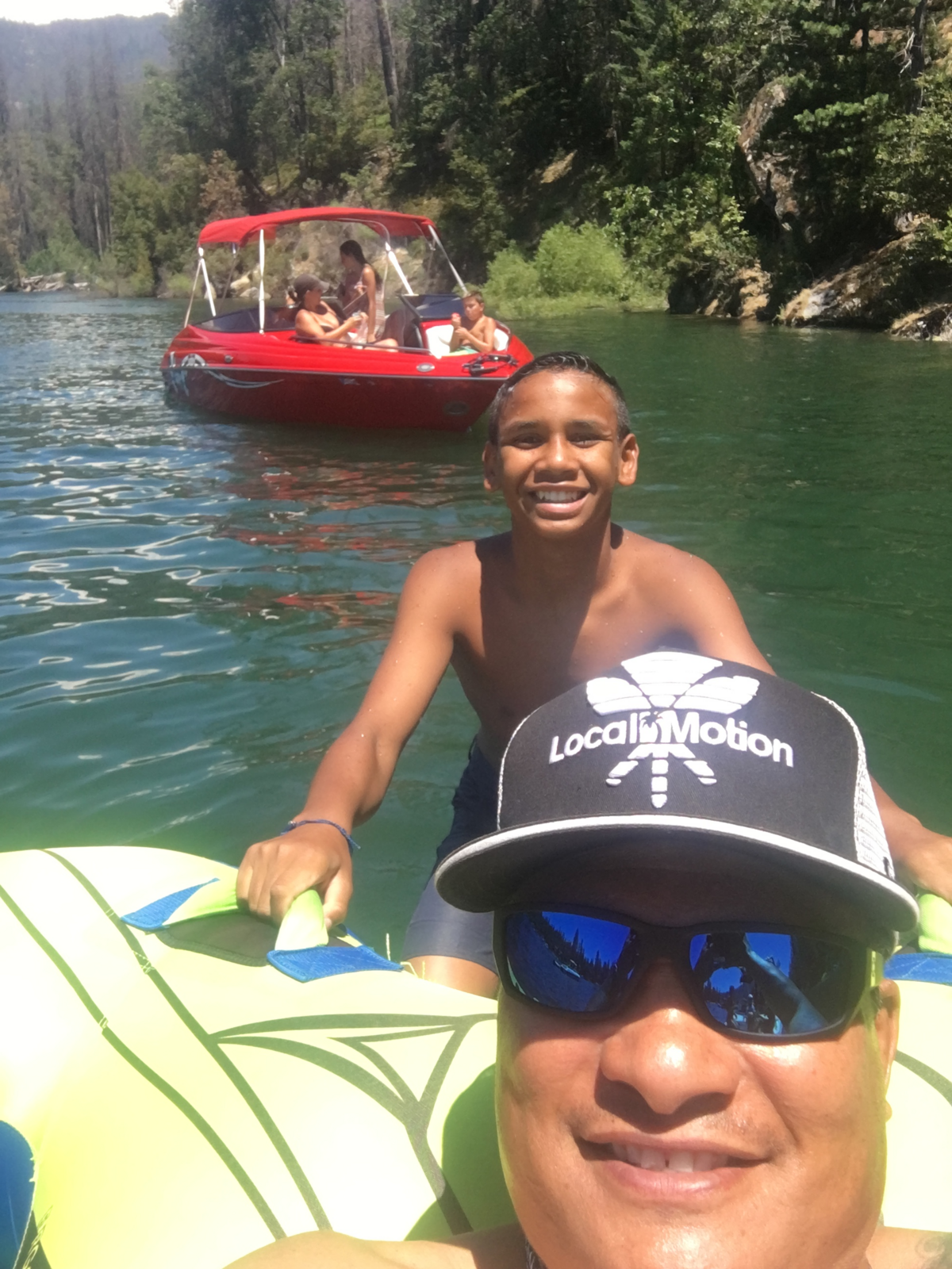 Makaki Lloren with his dad, Dubrin, at Bass Lake.