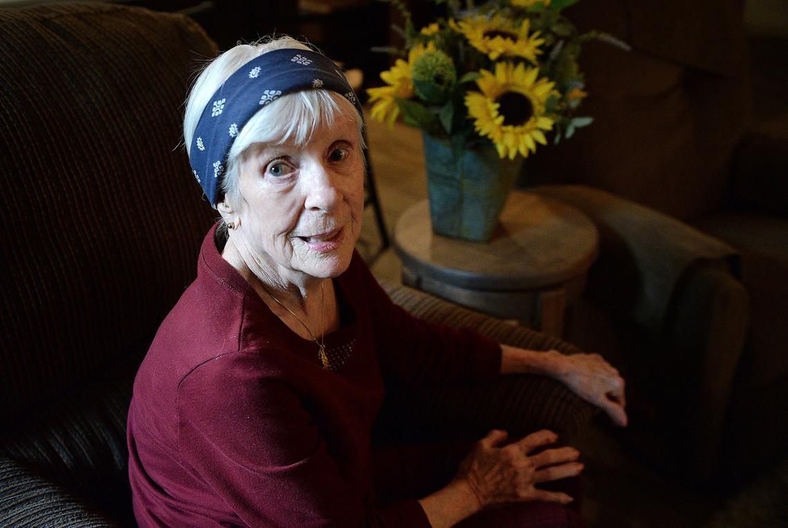 Fran Shute, 93, reflects on escaping her home in Paradise before flames from the Camp Fire apparently destroyed it last week. The former Fresnan is now staying at her daughter’s home in Clovis.
