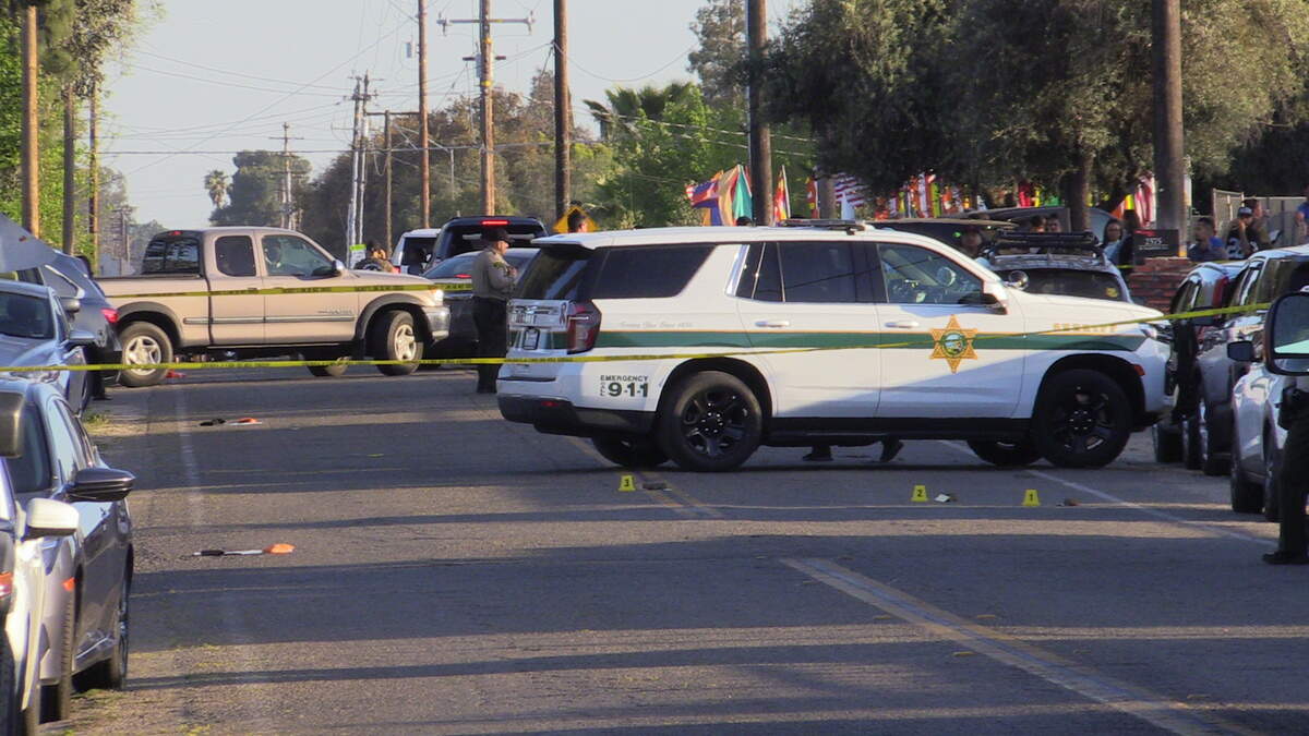 Fresno County deputies found a man in his 20s down on the ground with a gunshot wounds at Valentine and Princeton avenues on Saturday, April 15, 2023. The man later died at the hospital.