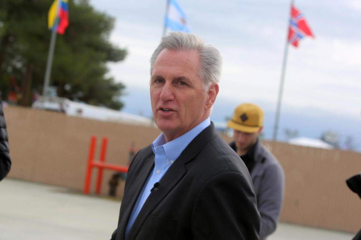 Speaker of the House, Republican Kevin McCarthy of Bakersfield, at the 2023 World Ag Expo in Tulare on Tuesday, Feb. 14, 2023.