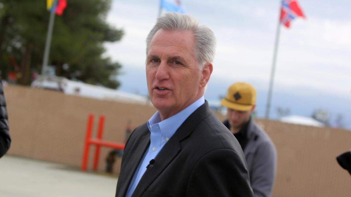 Speaker of the House, Republican Kevin McCarthy of Bakersfield, at the 2023 World Ag Expo in Tulare on Tuesday, Feb. 14, 2023.
