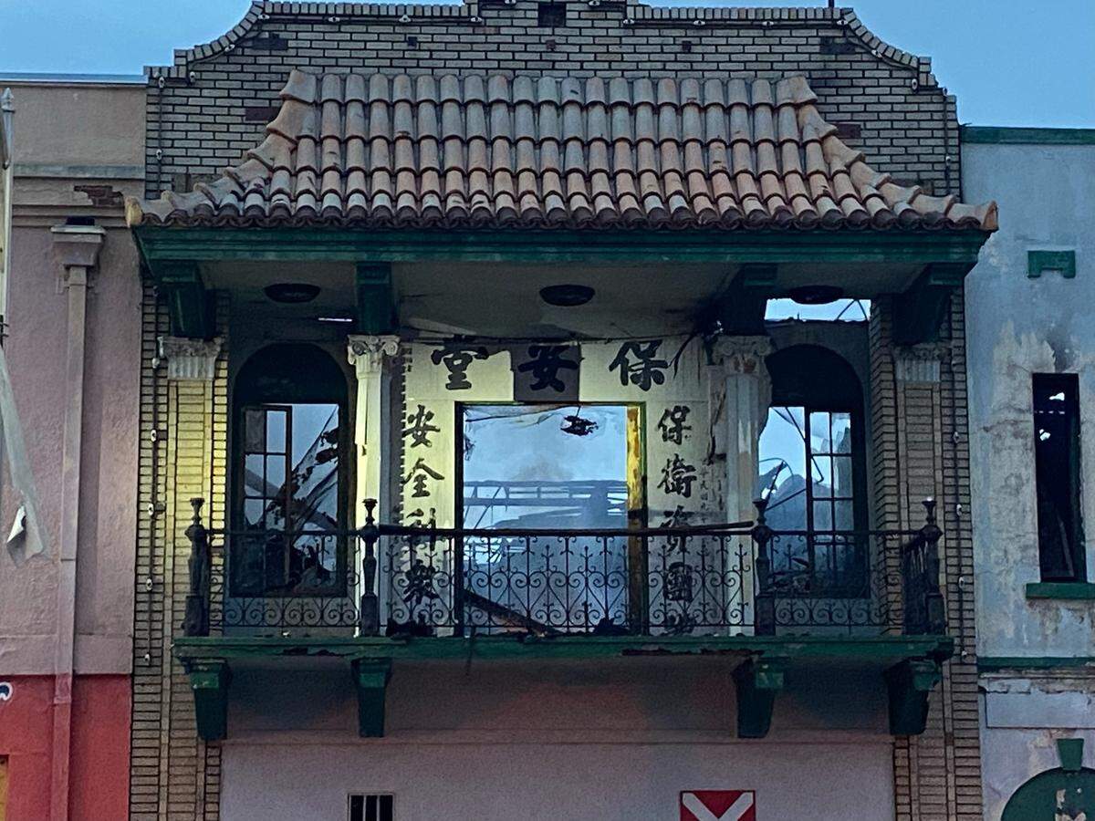 A fire Friday, March 4, 2022, destroyed the roof and guts of what fire crews believe to be a historic building on F Street in Fresno’s Chinatown, according a battalion chief.&nbsp;