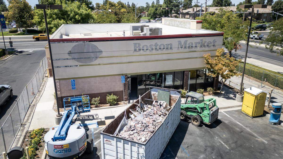 Work appears to have started on a new project at the former Boston Market on the southeast corner of First and Nees in Fresno on Monday, Aug. 4, 2025.