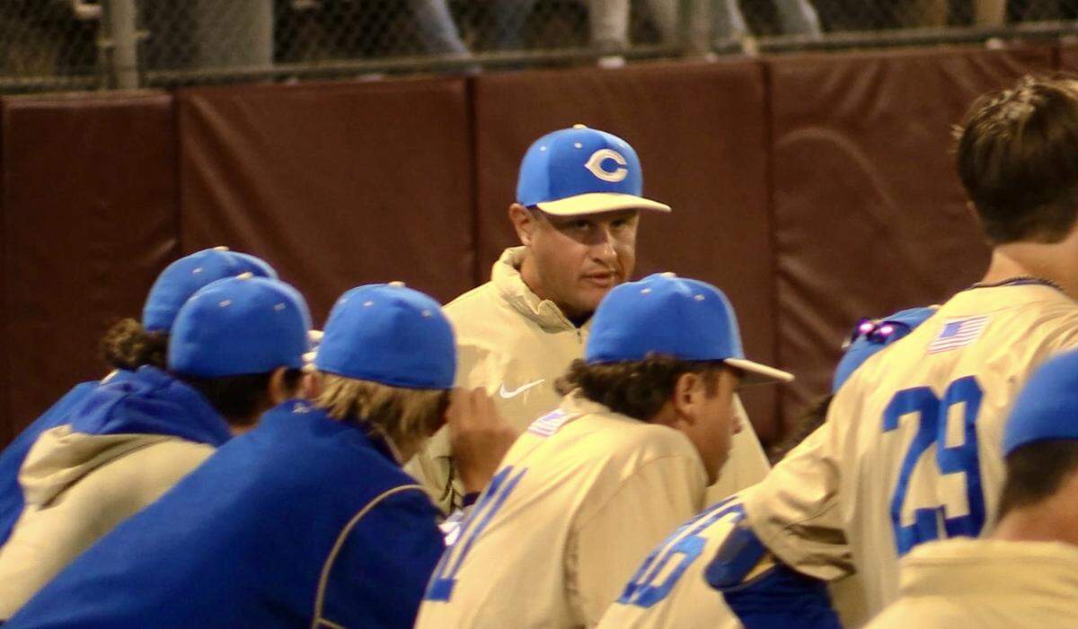 Clovis High coach J.D. Salles looking on during the Fresno Easter Classic championship against Clovis North on Wednesday, March 27, 2024.