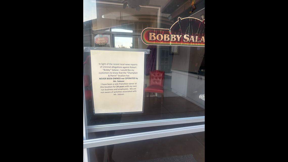 A sign outside of the Bobby Salazar’s Mexican Restaurant is letting customers know the restaurant is independently owned.