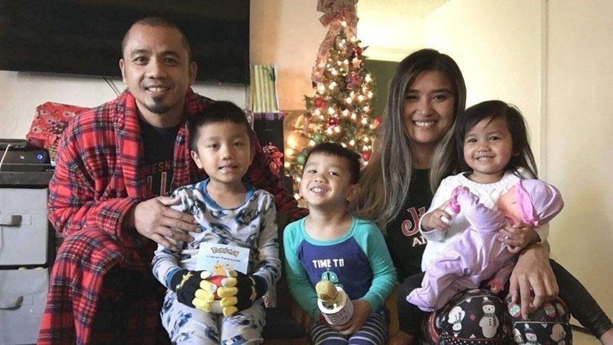 Vanna In, top left, with his wife, Marly, and children, from left, Arun, 7, Jeevin, 4, and Thanny, 2.