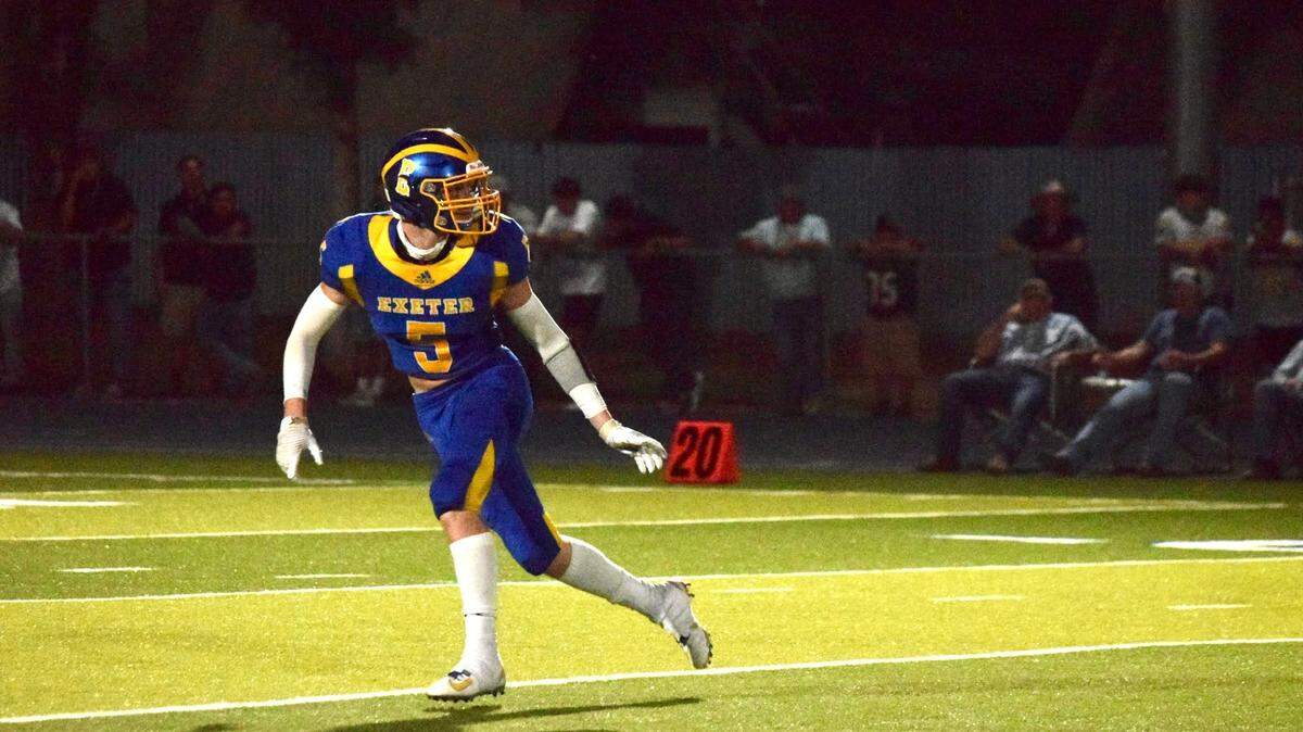 Jace Evans of Exeter High wins The Fresno Bee’s Player of the Week poll for Week 10.