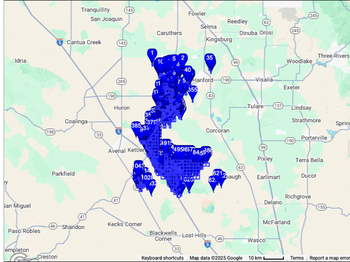 Kings County properties owned by Sandridge Partners. Source: ParcelQuest