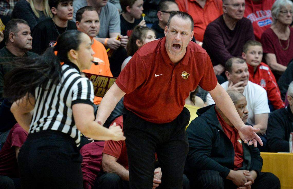FILE photo - Clovis West coach Craig Campbell and his Golden Eagles tipped off the season on Tuesday, April 6, 2021 against Sanger.