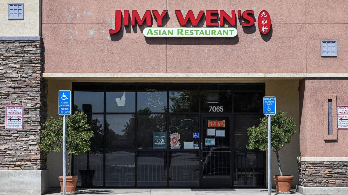 Jimy Wen’s at Cedar and Herndon remains closed on Thursday, Aug. 10, 2023 due to a family emergency, a sign on the widow says.