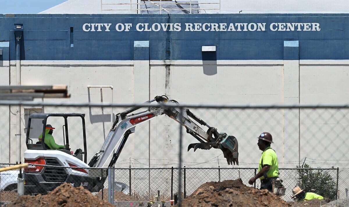 Construction is seen just south of the Clovis Recreation Center along Clovis Avenue at Dakota Avenue on Wednesday, June 17, 2026. A gas station will reportedly be built plus a new United Health Center will be built on the opposite side of the recreation center.