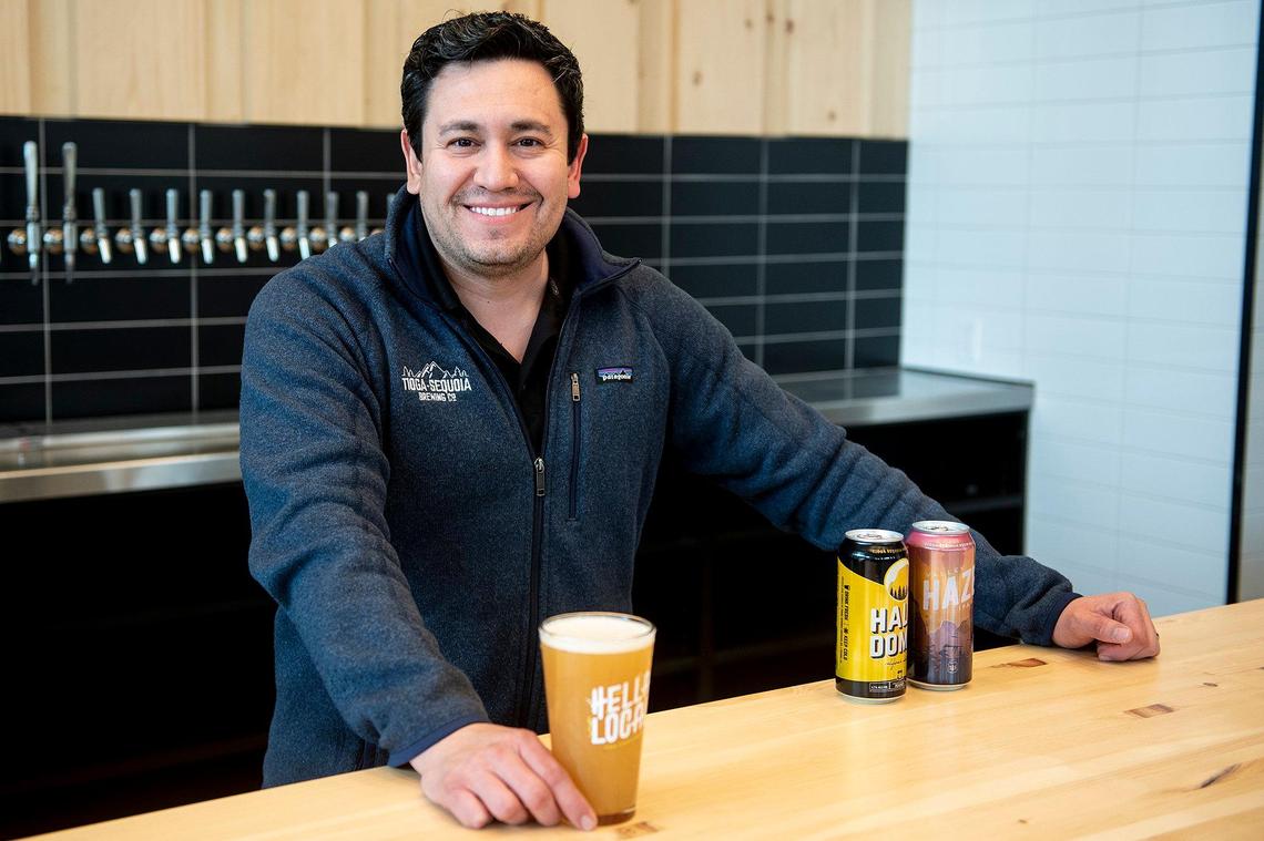 Michael Cruz, president of Tioga-Sequoia Brewing Company, poses for a portrait inside the new Tioga-Sequoia Brewing Company taproom in Merced, Calif., on Thursday, Feb. 23, 2023. According to Cruz, the taproom is expected to open in April.