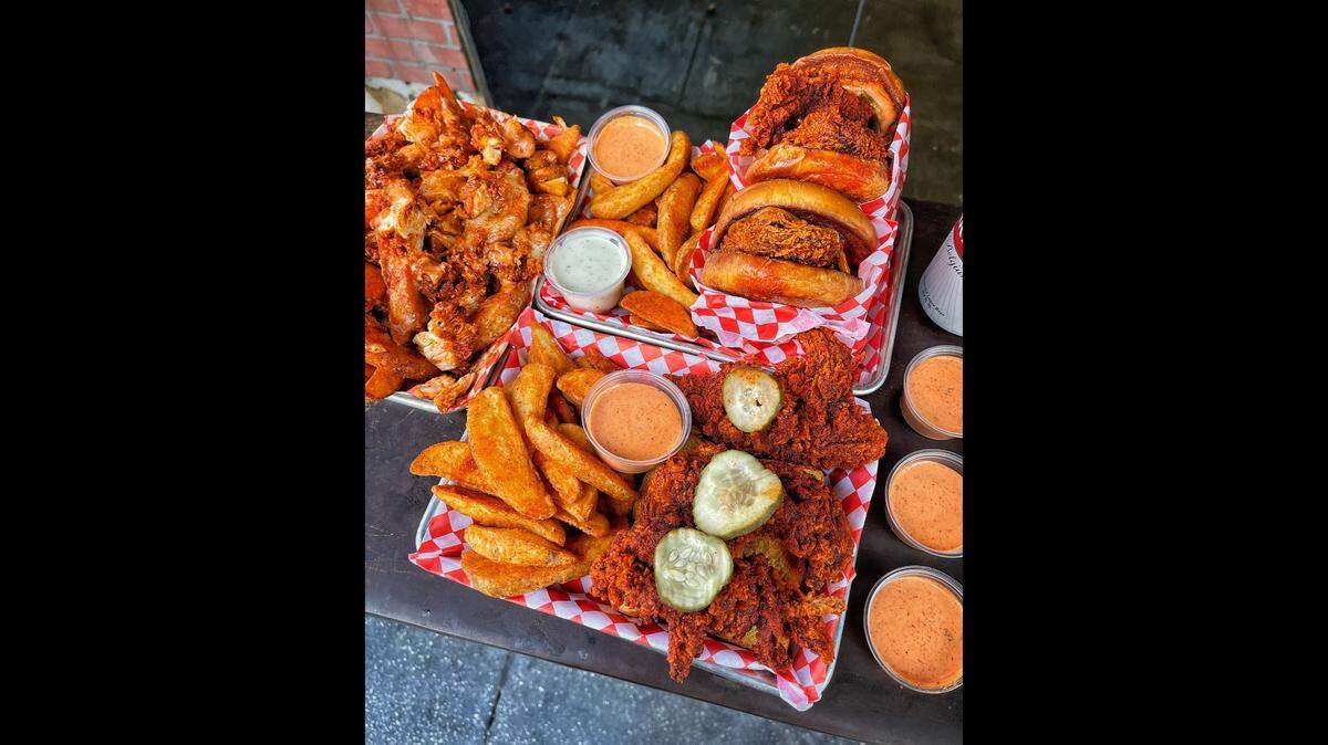 Chicken tenders, sandwiches and loaded potato wedges are on the menu at The Red Chickz, a Nashville hot chicken restaurant that is planning to open a location in the Fresno area.
