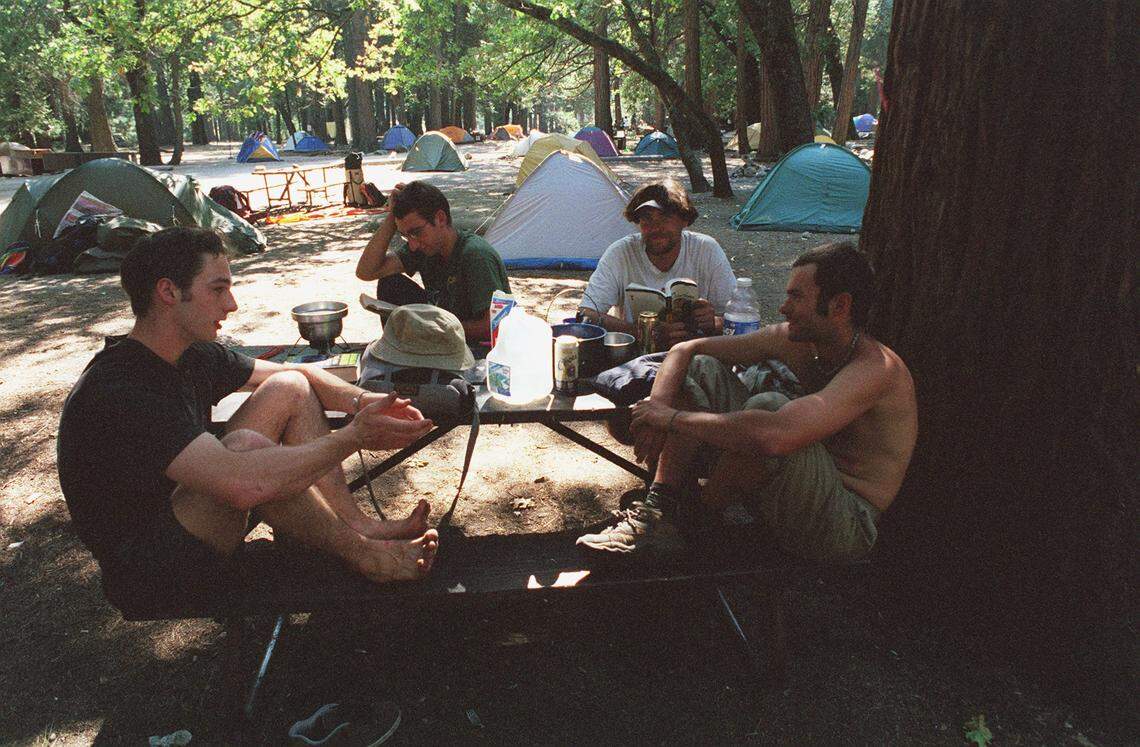 A group of rock climbers in Yosemite’s Camp 4.