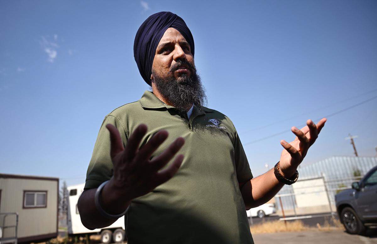 Gurjant Singh, president of NewLine Transport trucking company talks about the impact on the Central Valley's trucking industry and its drivers following a fatal trucking accident in Florida. Photographed Thursday, Aug. 28, 2025 in Fresno.