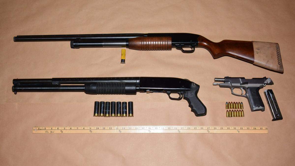 Two loaded shotguns and a loaded pistol were seized from a driver in southwest Fresno on Monday, July 30.