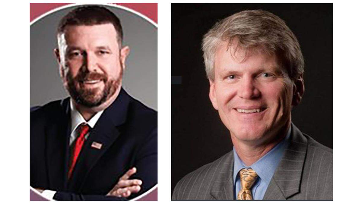 Fresno County Clerk James Kus, left, is expected to decide Tuesday whether Fresno County Chief Assistant District Attorney Bob Whalen’s name will be on the June ballot for Fresno Superior Court Judge.