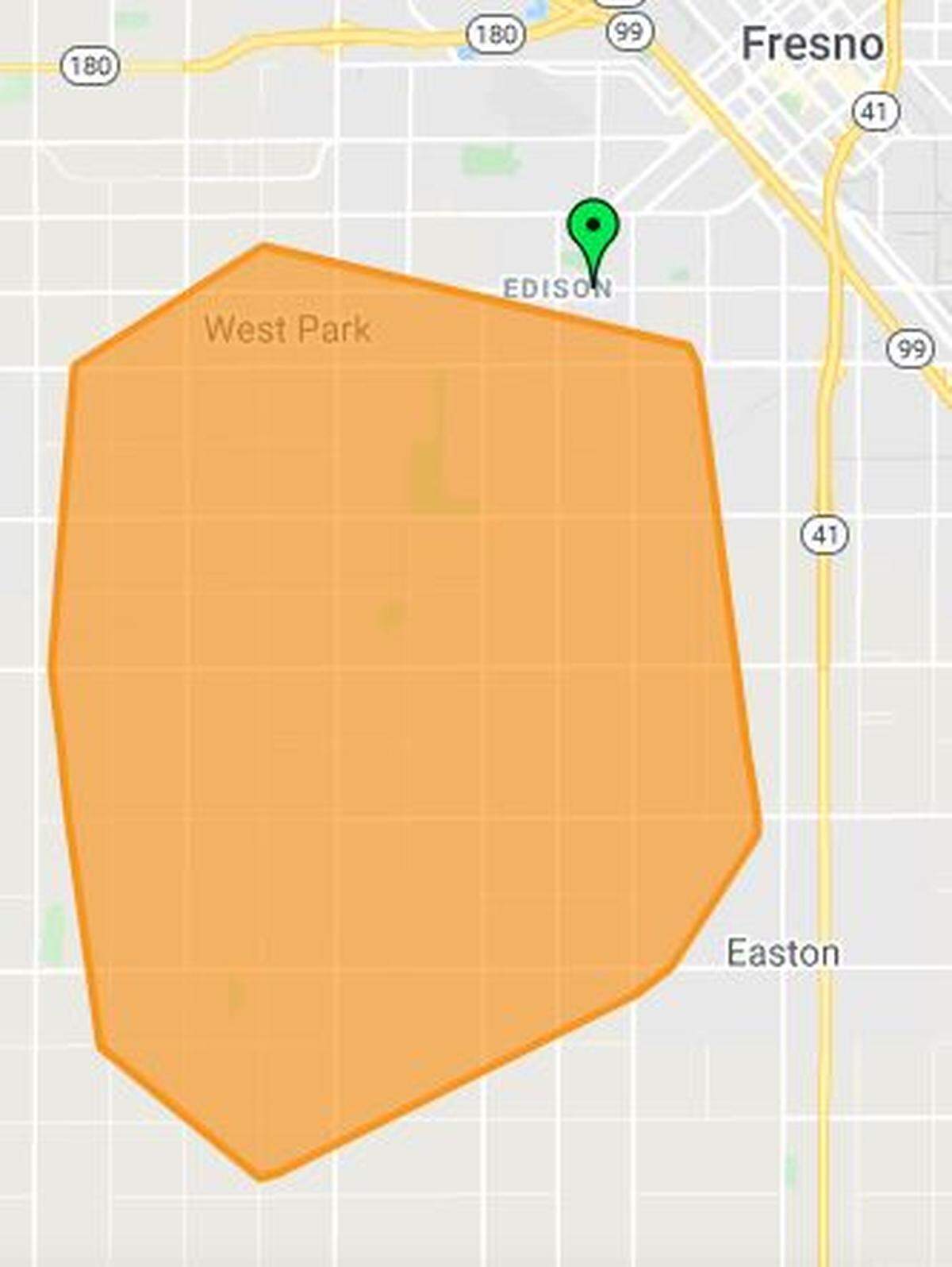 About 1,500 customers south of Fresno lost power early Thursday, July 3, 2021.