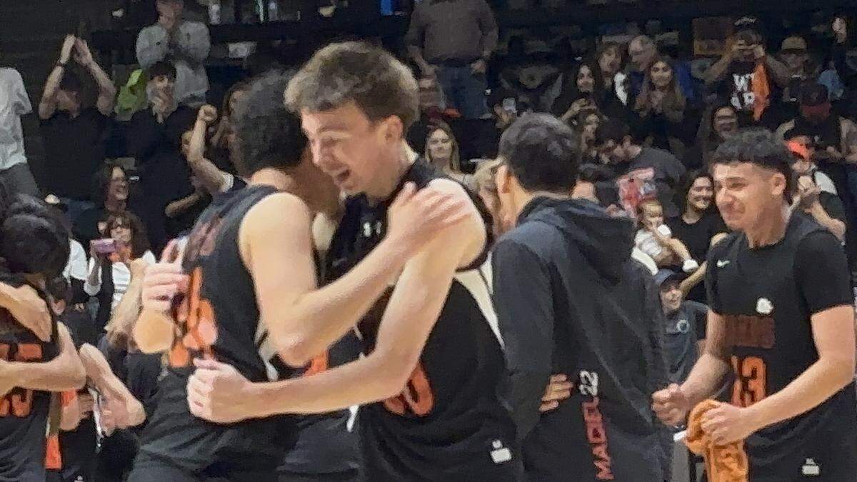 Coalinga celebrates a section title at Selland Arena.
