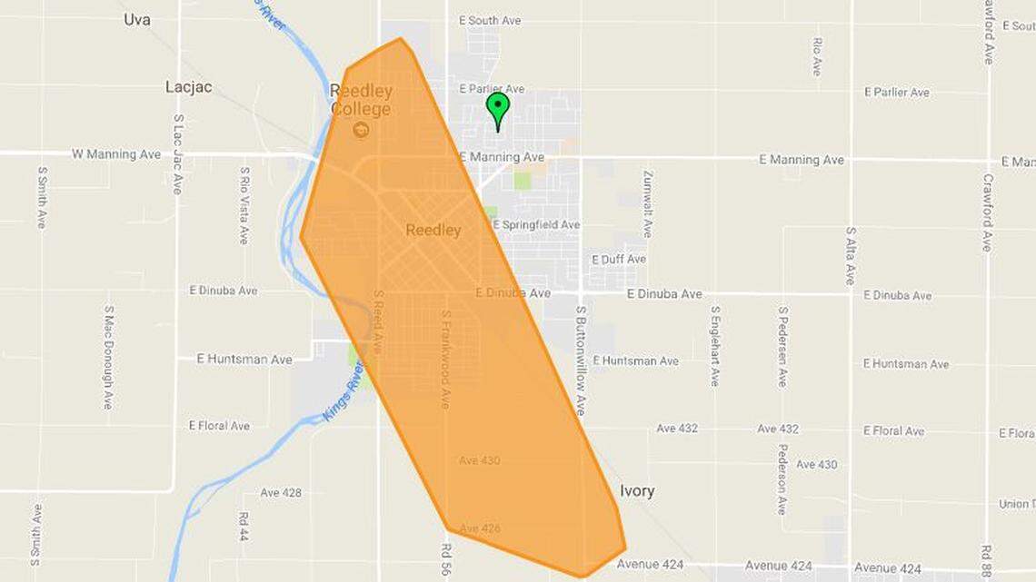 PG&E reported a power outage Saturday that left more than 2,000 customers without service.