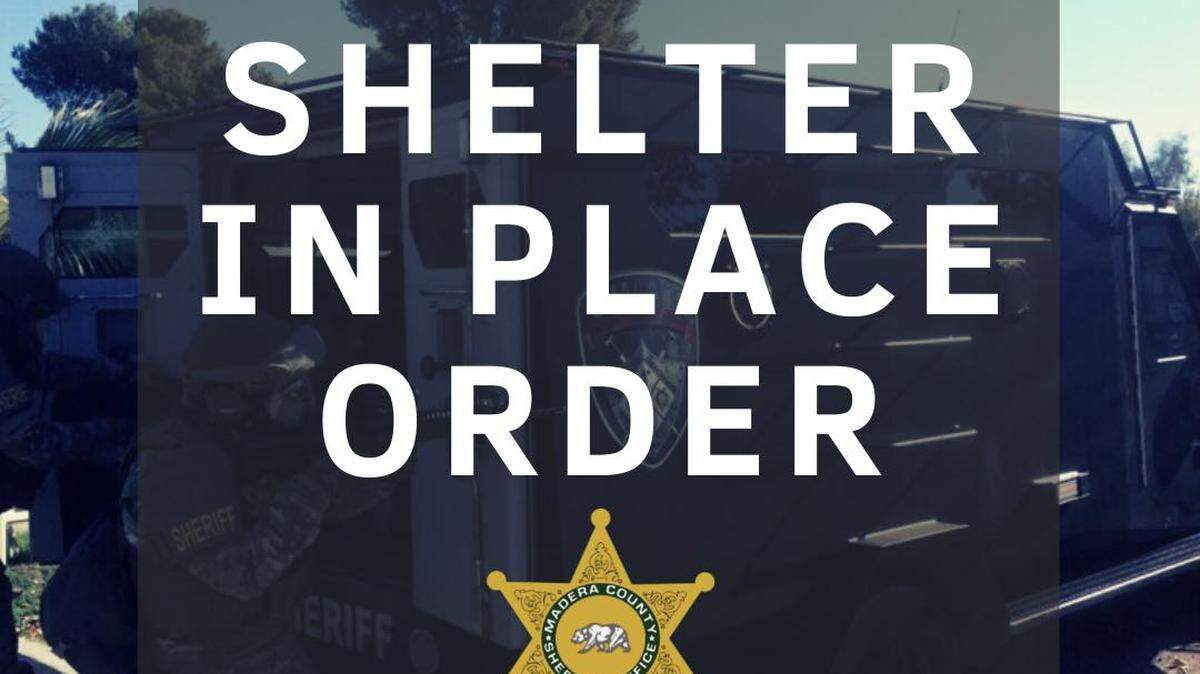 The Madera County Sheriff’s Office has issued an emergency Shelter in Place order for the following areas: - Road 25 & Ingomar Dr. - Avenue 18 1/2- 18 1/4 - Burgundy Rd.