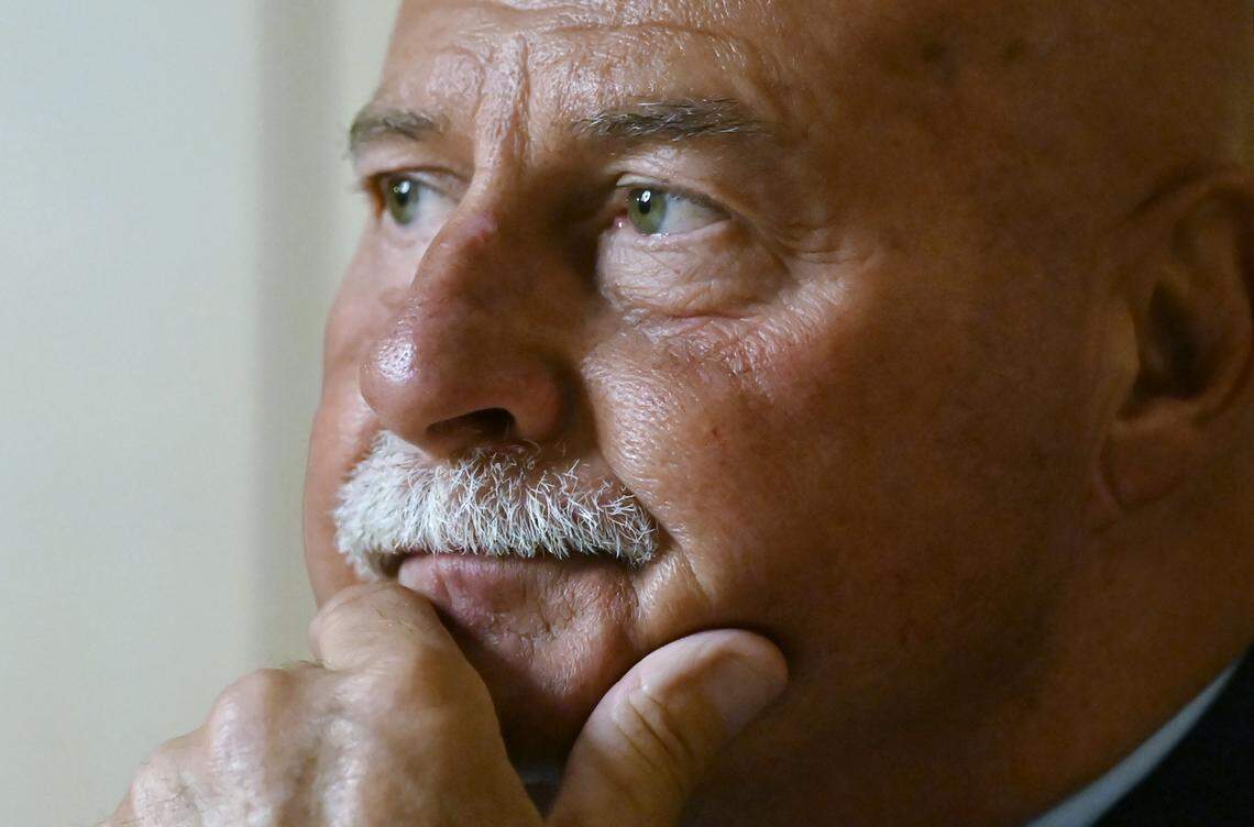 Fresno mayor Jerry Dyer addresses a wide range of topics during a Q&A session with Bee reporter Melissa Montalvo Monday, Feb. 9, 2026 at City Hall in Fresno.