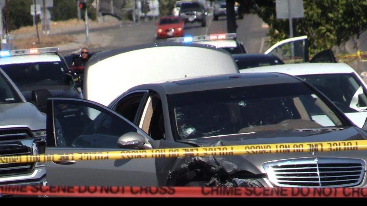 An officer-involved shooting unfolded in Fresno after a domestic violence suspect fired at his ex’s car. Authorities arrested the suspect after a vehicle chase.