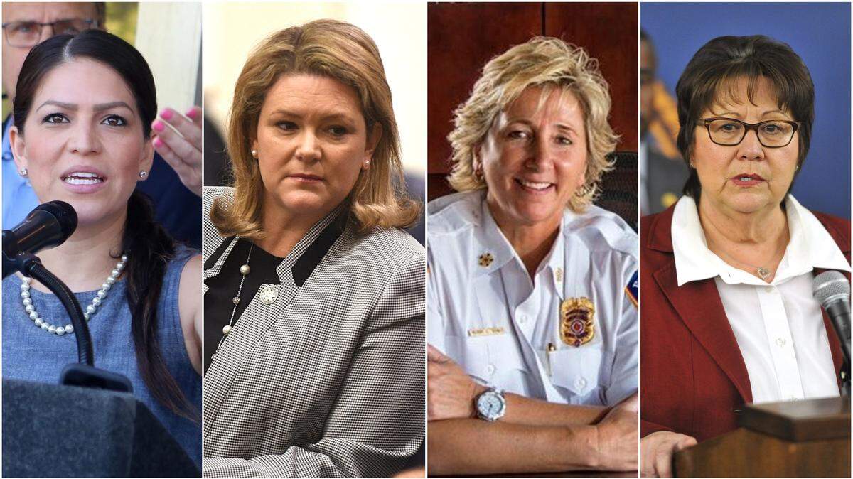 Fresno Councilmember Esmeralda Soria , District Attorney Lisa Smittcamp, Fresno Fire Chief Kerri Donis and Fresno County Sheriff Margaret Mims (from left to right) are all expected to be featured guest in a “Women Can Lead The Way” event that’s scheduled for March 28 at the Fresno City Hall Council Chambers.