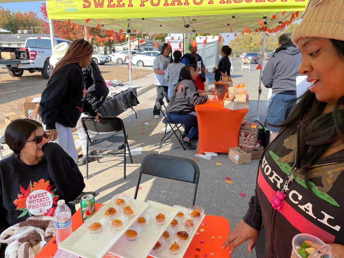 The Sweet Potato Festival held in Fresno, CA on Saturday, Nov. 12, 2022, marked the culmination of months of preparation by students participating in the Sweet Potato Project, an initiative of the West Fresno Family Resource Center that works with primarily African American and Latino youth on leadership and entrepreneurial skills.