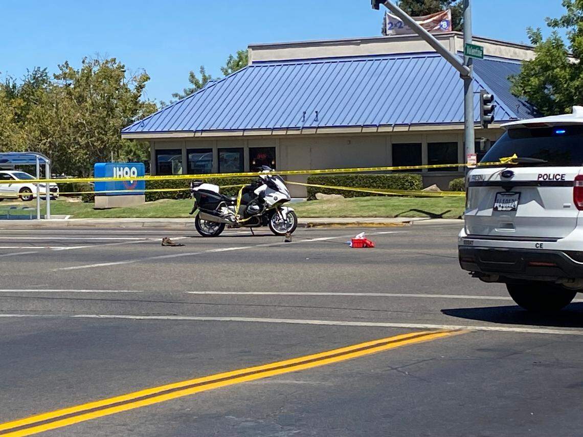 A pedestrian was struck by a vehicle at Shaw and Valentine avenues in Fresno, California on Friday, July 26, 2024.
