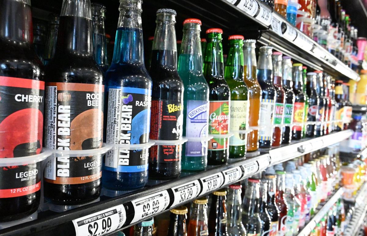 Rows of chilled bottled drinks are seen at Akram Mohsin’s new Expressry Deli & Market just walking distance from Community Regional Medical Center. Photographed Monday, April 14, 2025 in Fresno.