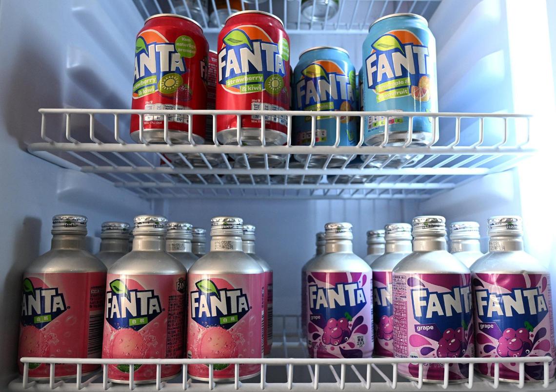 Fanta drinks are represented at Exotii Snaxxs, a business offering snack food and drinks often in Asian-market labeled packaging. Photographed Monday, Oct. 14, 2024 in Fresno.