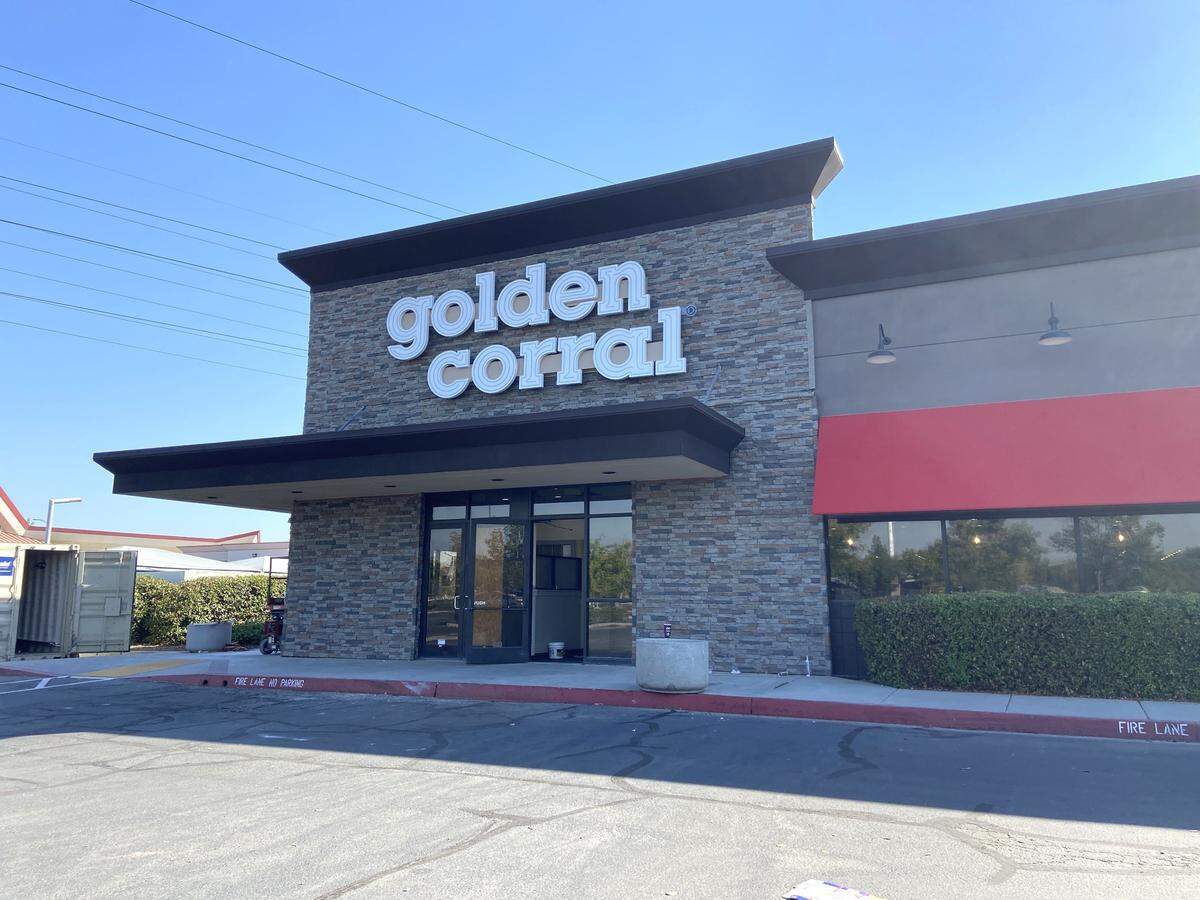 Golden Corral is getting close to opening. Tables were delivered last week and the finishing touches put on the sign.