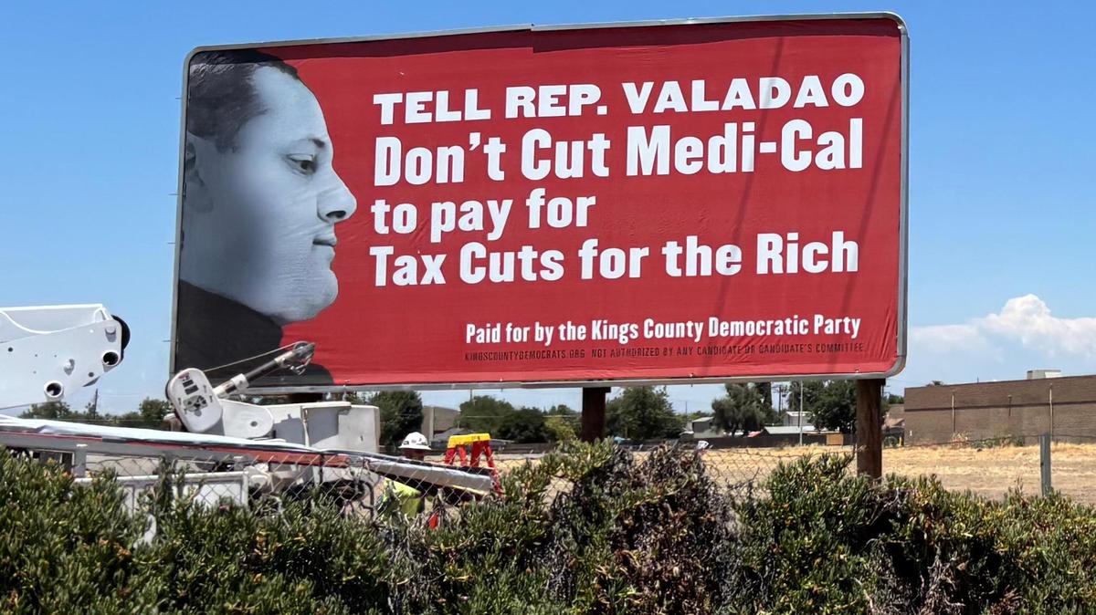 The new billboard, which cost $1,750 per month and was funded by individual donations, replaced another Medicaid-related billboard featuring Valadao and that said “Tell Rep. Valadao Don’t cut Medi-Cal to pay for tax cuts for the Rich,” Jorgensen said. That billboard was up for about 2 months.

