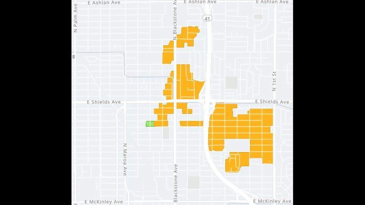 More than 1,400 users&nbsp; between McKinley, Ashlan and Blackstone avenues and First Street in Fresno lost power about 6 a.m. Wednesday, June 1, 2022, PG&E reported.&nbsp;