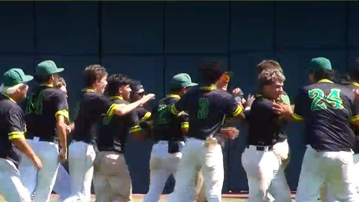 Roosevelt celebrates a Central Section Division VI title on Saturday, May 30, 2026.